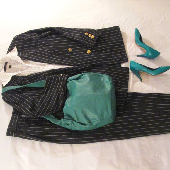 GANTOS Jackets & Blazers - GANTOS GORGEOUS BLACK PINSTRIPE PANT SUIT